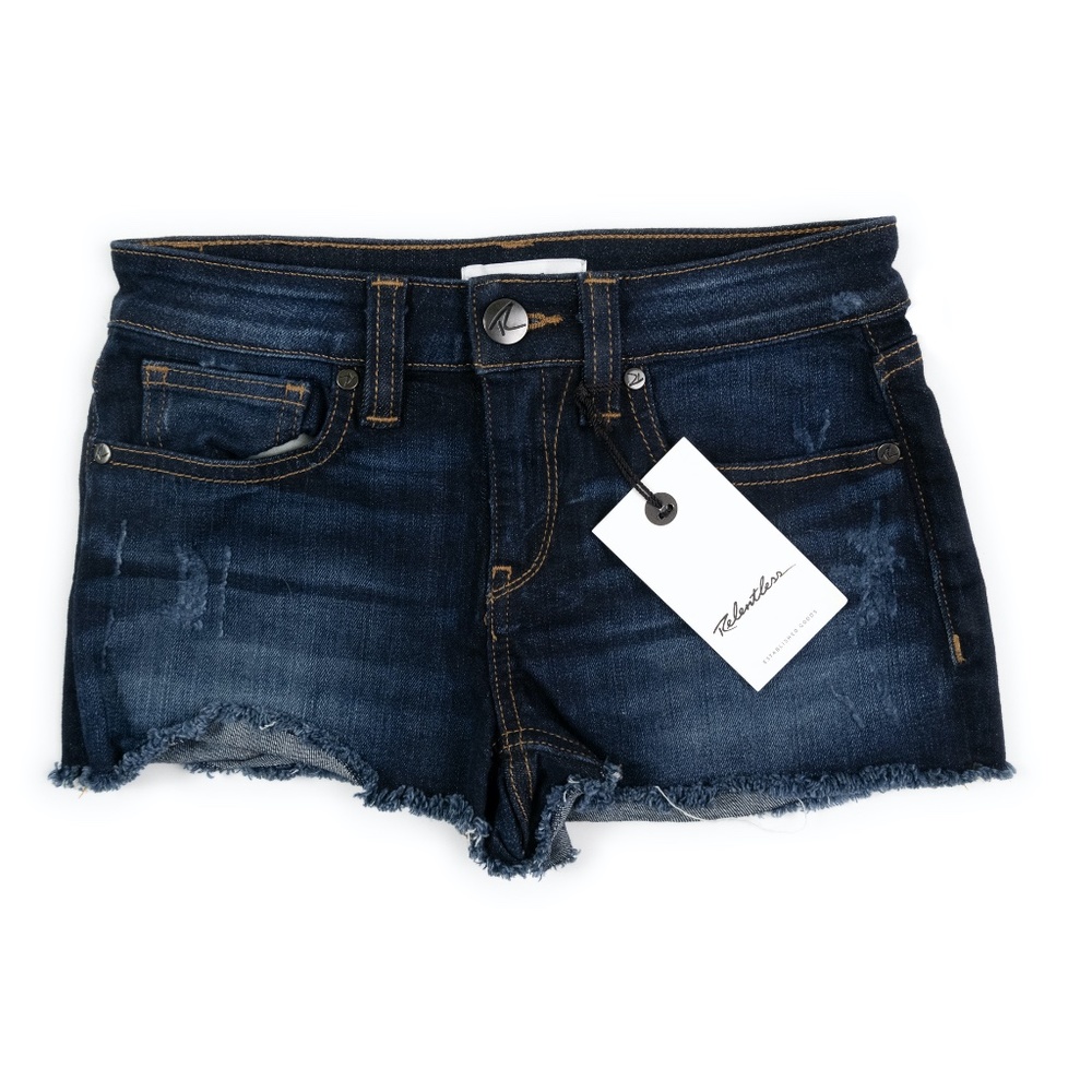 NEW RELENTLESS dark wash wash cutoff jean shorts size 26" waist